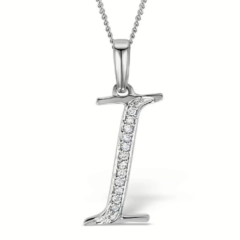 Akruti Creations Sterling Silver Alphabet 'I' Pendant