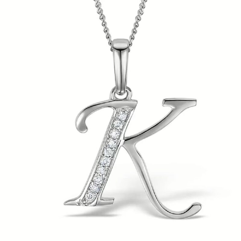 Akruti Creations Sterling Silver Alphabet 'K' Pendant