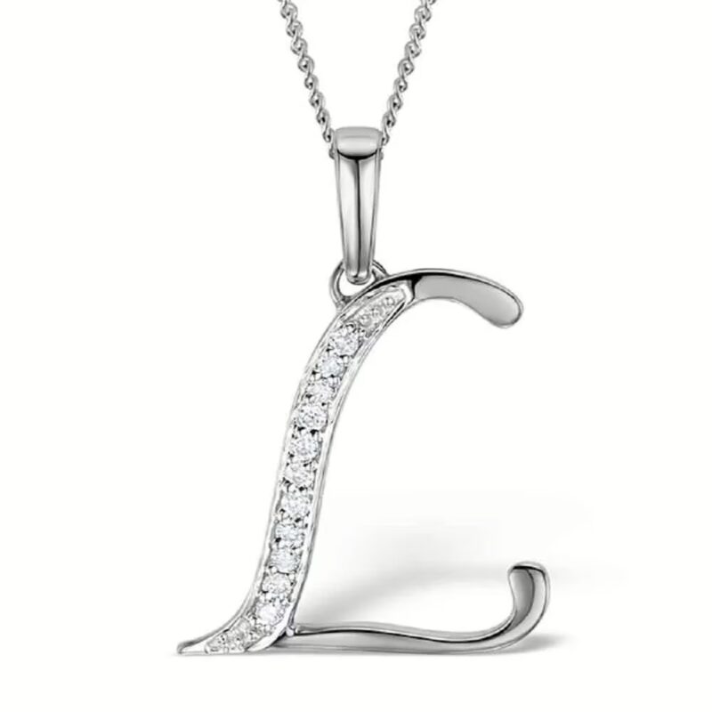 Akruti Creations Sterling Silver Alphabet 'L' Pendant