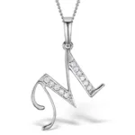 Akruti Creations Sterling Silver Alphabet 'M' Pendant