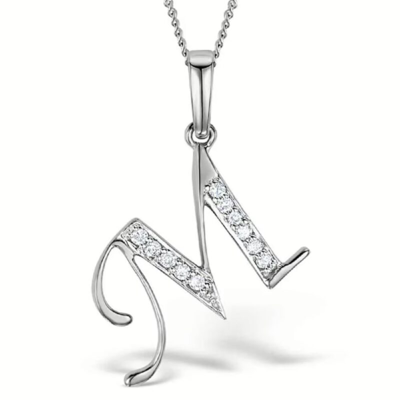 Akruti Creations Sterling Silver Alphabet 'M' Pendant