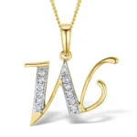 Akruti Creations Sterling Silver Gold Plated Alphabet 'W' Pendant