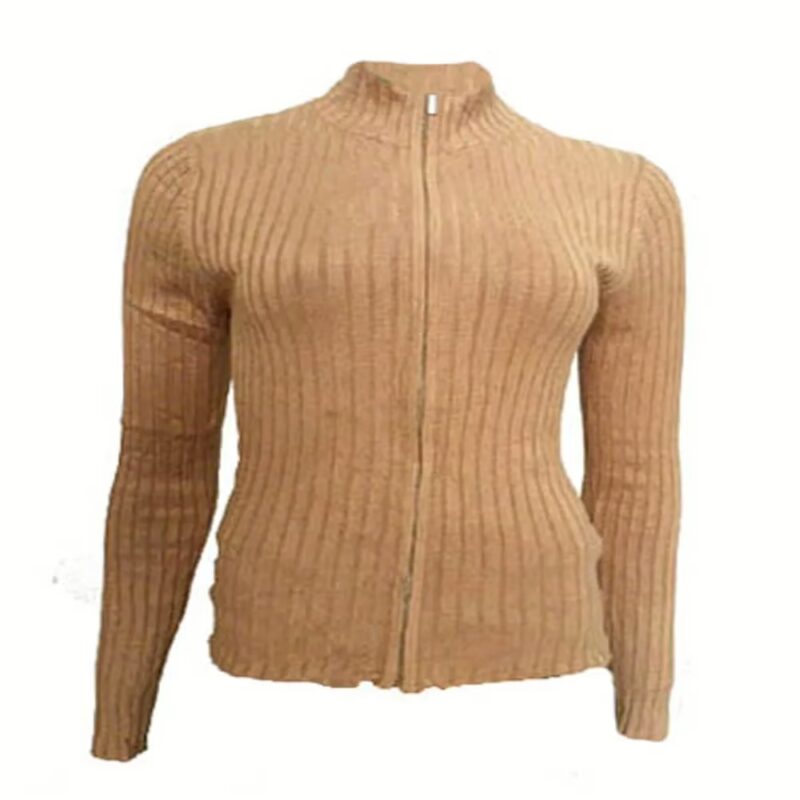 Amisu Winter Front Zip High Necked Sweater Cardigan