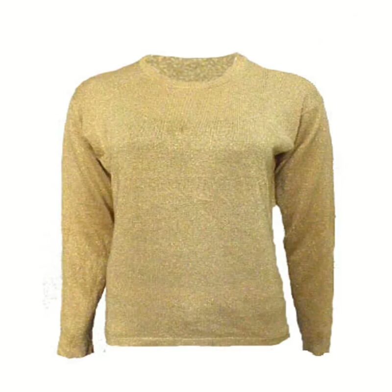 Anna Shimmering Gray Crew Neck Pullover Sweater