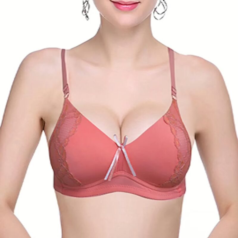 Lavish Peach Floral Printed Padded Bra