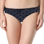 Ravishing Grey Floral Print Front Bow Brief Panties