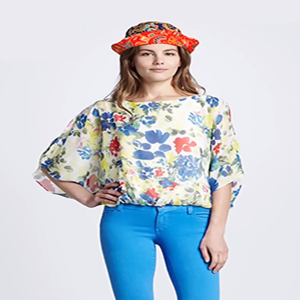 Red Printed Reversible Bucket Hat