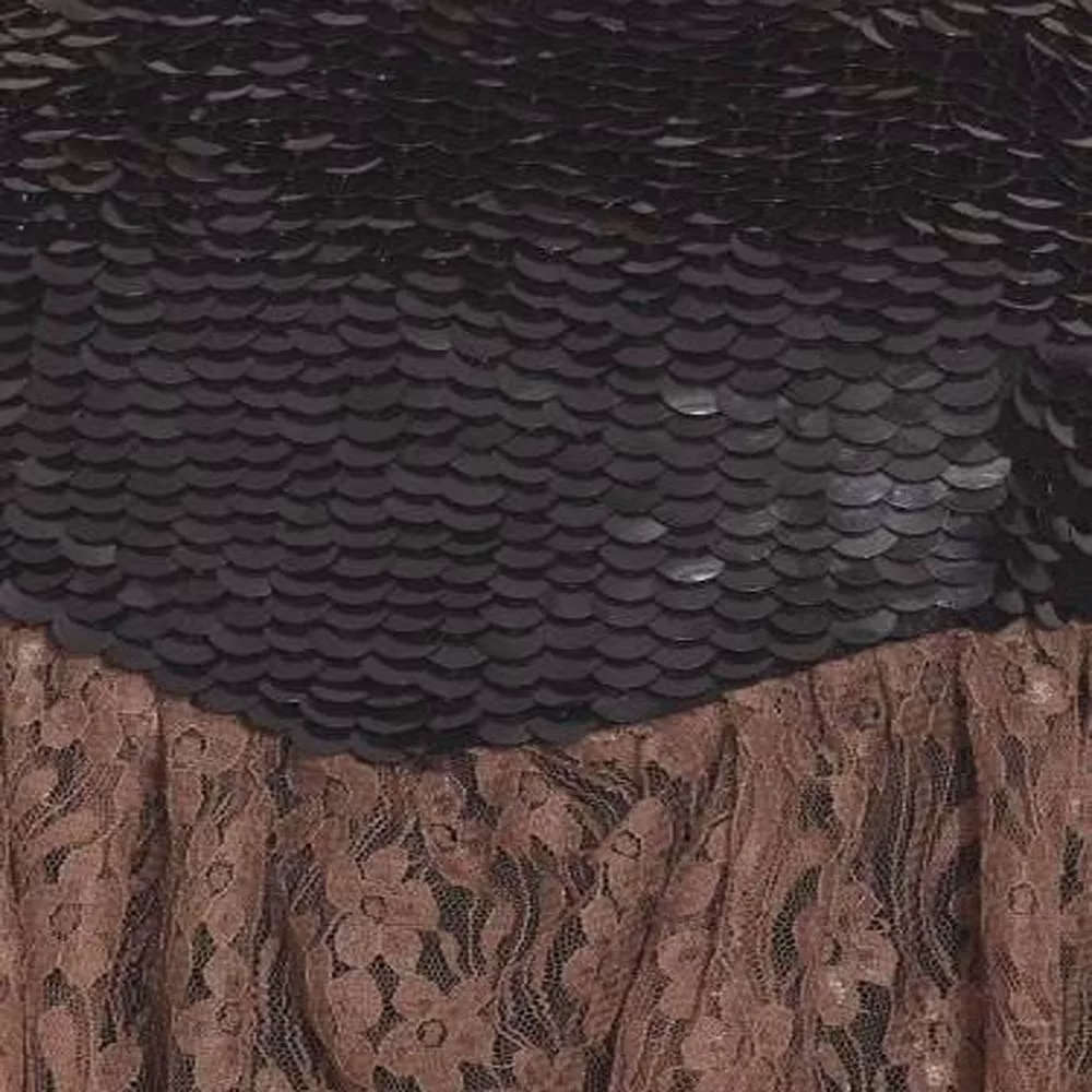 Remanika Black & Brown Sequin Floral Lace Dress - Image 3