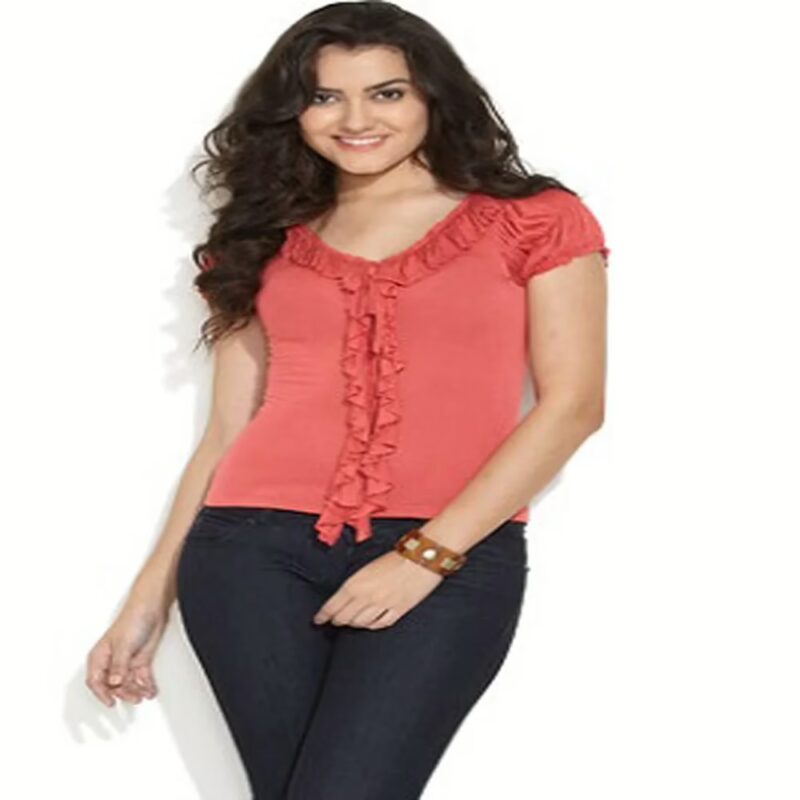 Remanika Peach Ruffles Top
