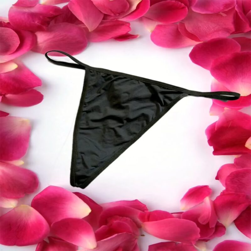 Be Naughty Splash Black Shimmering Women T-String Thong Size XL