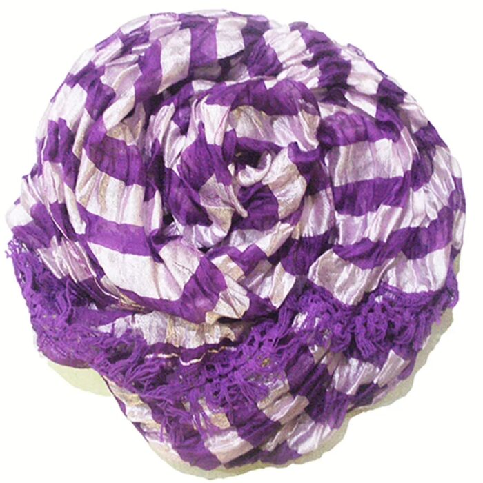 Beautifull Purple Viscose Blend Stripe Dupatta