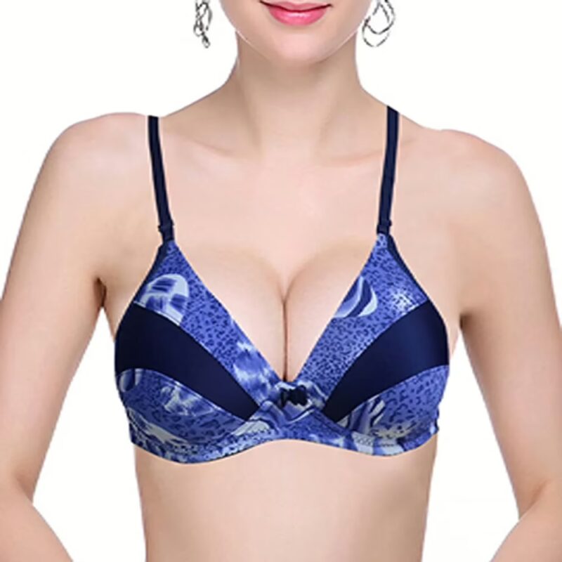 Best Fitting Blue Printed Padded Bra