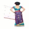 Bhartiya Paridhan -Net Pre Stitched Embroidered Laced Firozi Rani Saree(2-11 Years) - Image 3