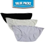 Black Off-White Purple Bikini Brief Value Pack of 3
