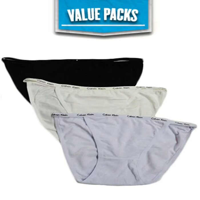 Black Off-White Purple Bikini Brief Value Pack of 3