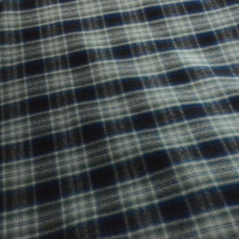 Black & White Large Check Shirt Wool Fabric