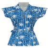 Blue Flower Print Top With Waist Belt - Image 2