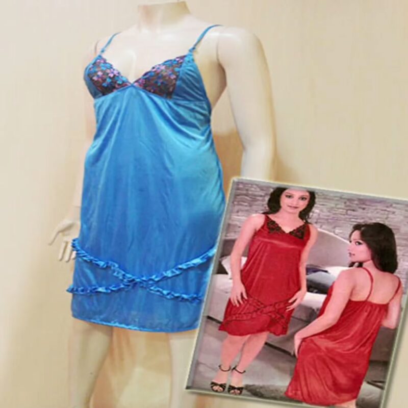 Blue Frill Design Nighty