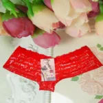 Bright Red Cutie Pie Print Lace Waistband Boyshort