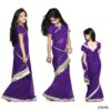 Bhartiya Paridhan-Jhilmil Violet Chiffon Ready Made Saree (2-11 Years) - Image 2