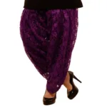 Classy Purple Polyester Net Printed Salwar