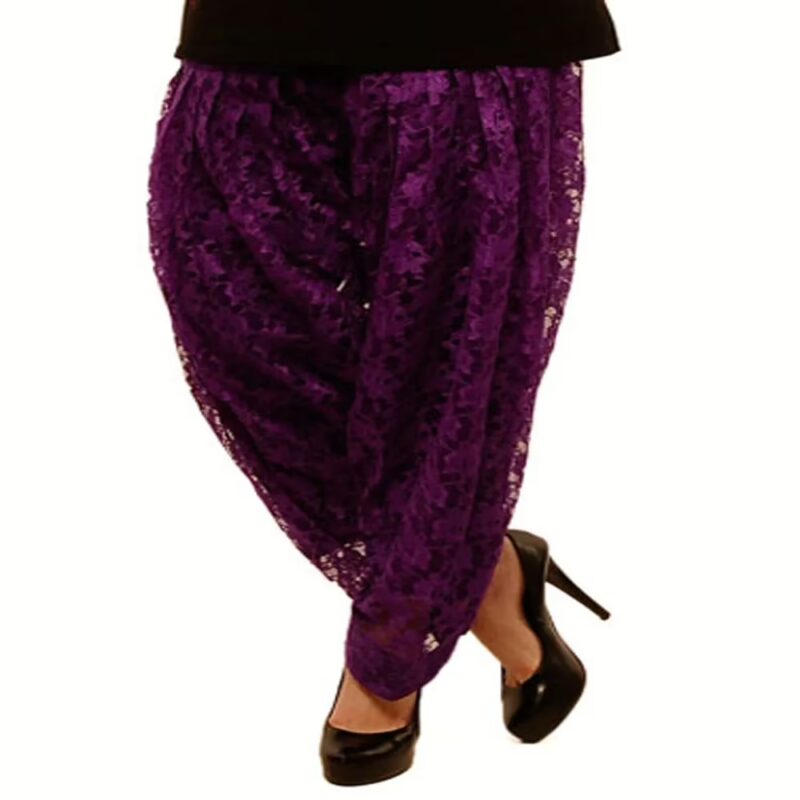 Classy Purple Polyester Net Printed Salwar