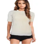 Classy Cream Knitted Crew Neck Sweater