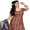 Cotton Bazaar Brown & Green Pure Cotton Unstitched Salwar Suit - Image 3