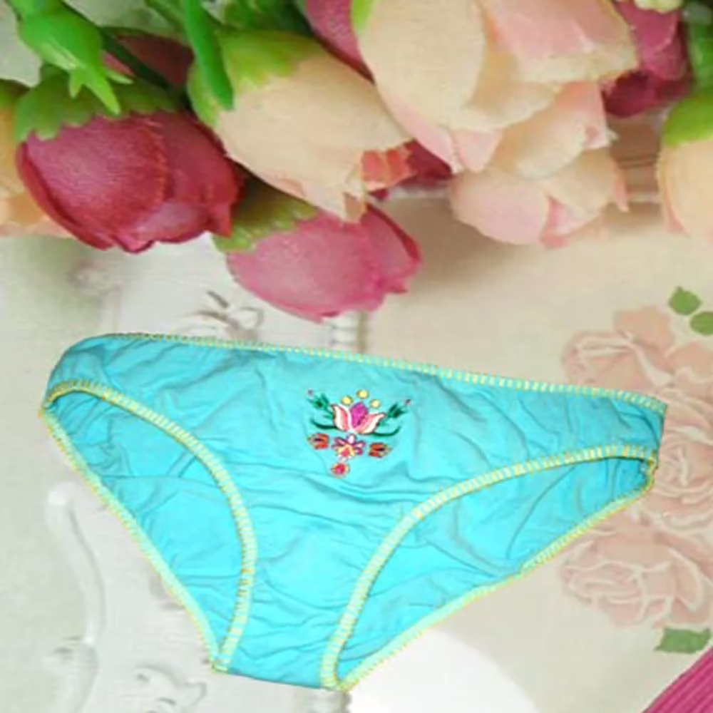 Cotton Flower Print Sky Blue Panties