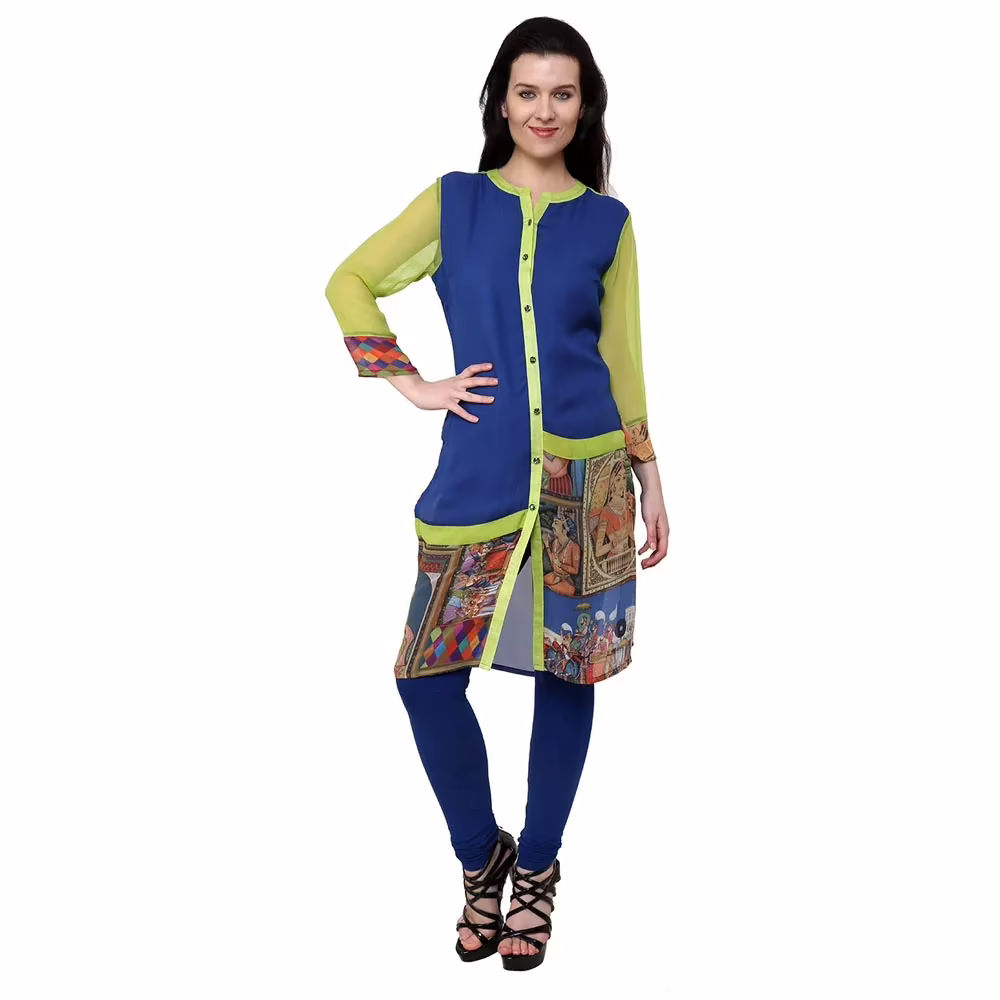 Chiktones Viscose Georgette Plain/Printed Kurti