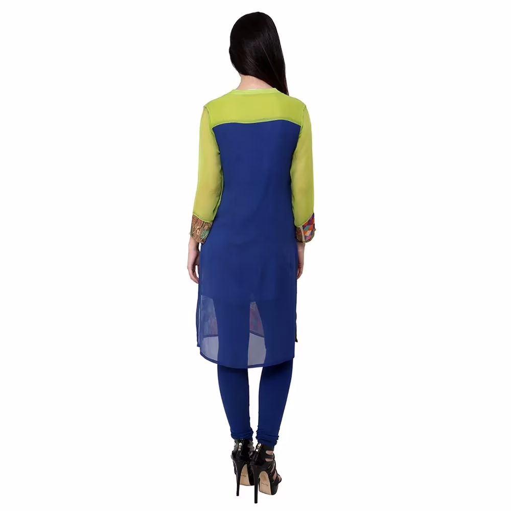 Chiktones Viscose Georgette Plain/Printed Kurti - Image 2