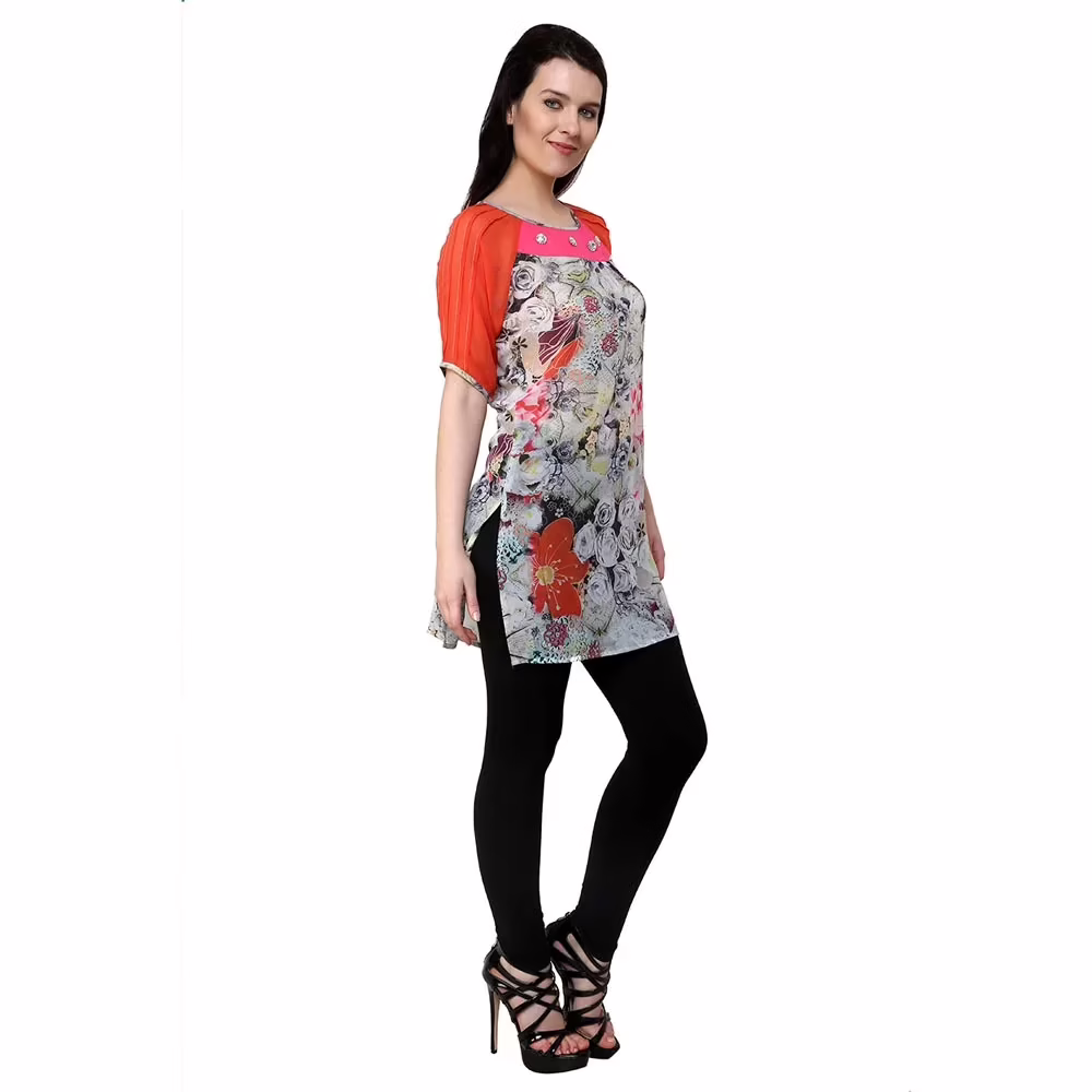 Chiktones Viscose Georgette Printed Kurti - Image 2