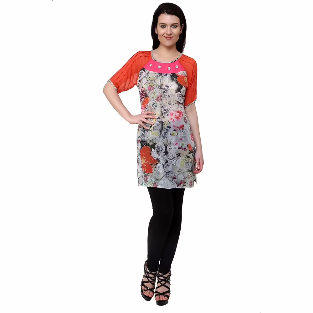 Chiktones Viscose Georgette Printed Kurti