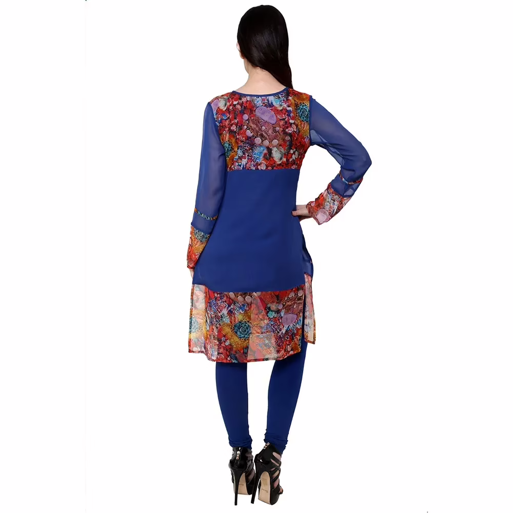 Chiktones Viscose Georgette Plain/Printed Kurti - Image 2