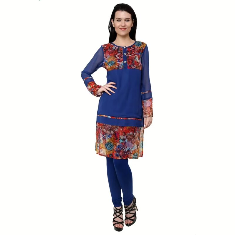 Chiktones Viscose Georgette Plain/Printed Kurti