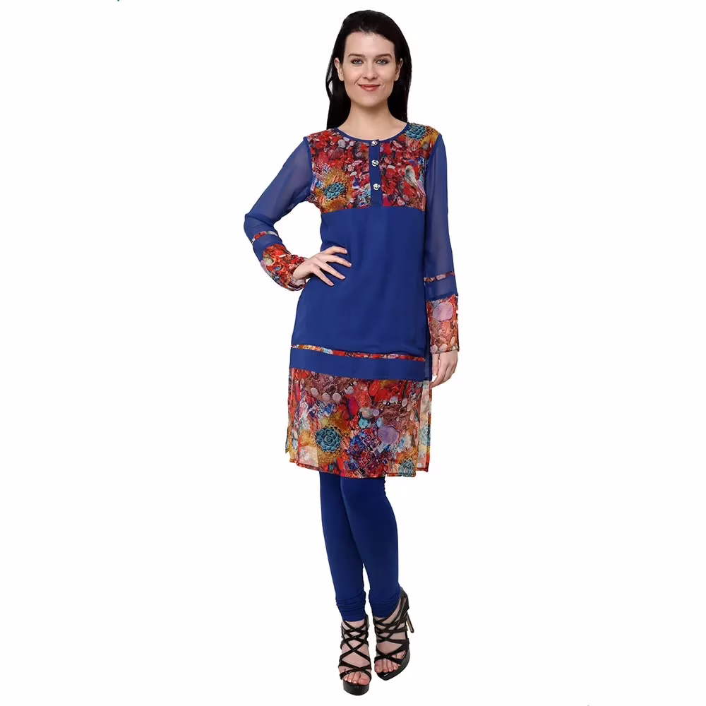 Chiktones Viscose Georgette Plain/Printed Kurti