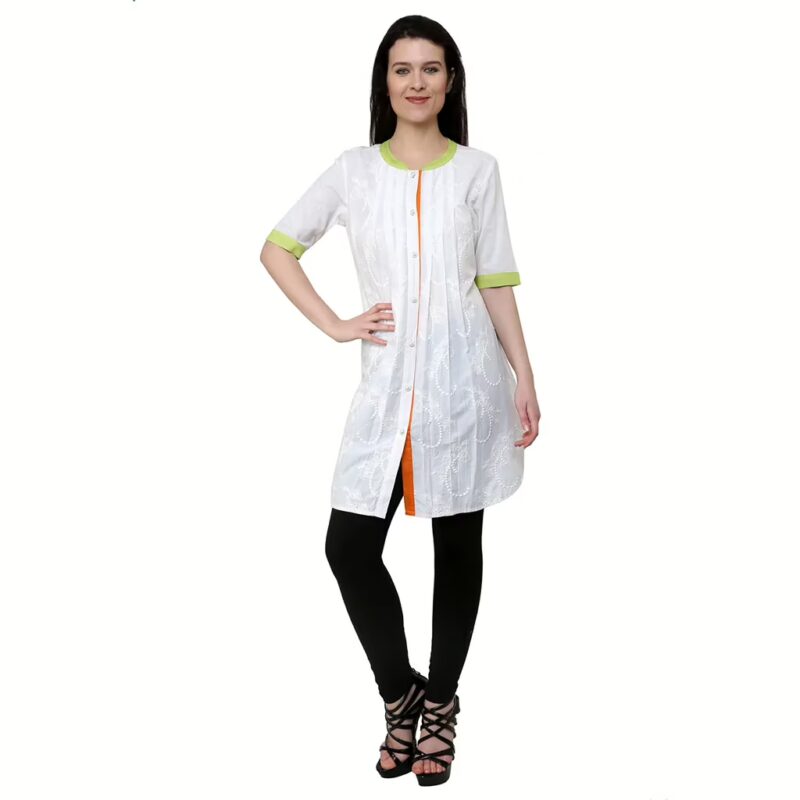 Chiktones Cotton Kurti With Embroidered