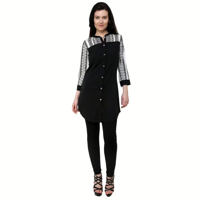 Chiktones Polyester Crepe Plain/Printed Kurti