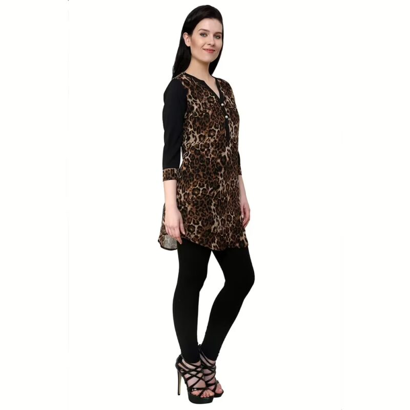 Chiktones Polyester Georgette Print/plain Kurti