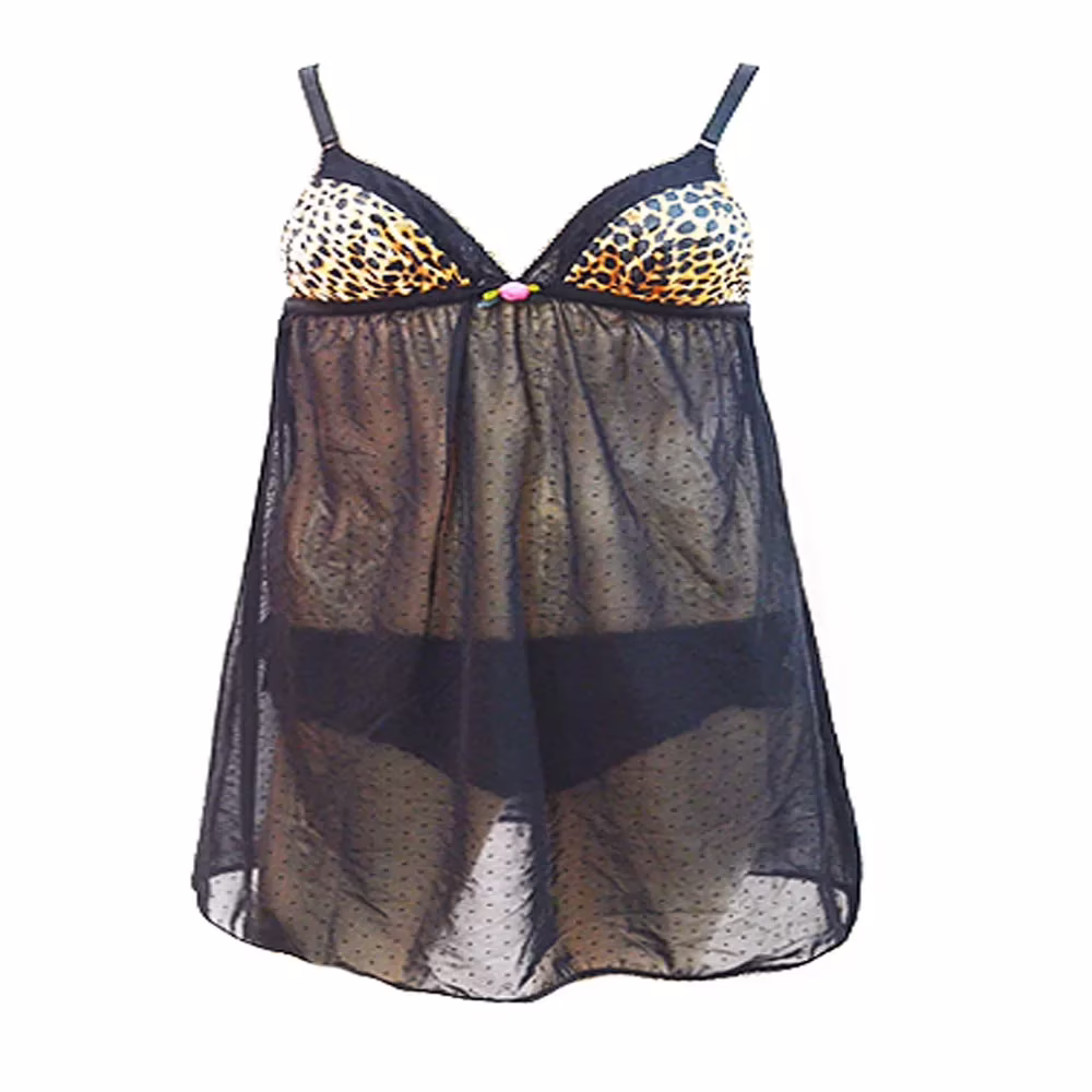 D&G Stylish Black Fine Net Babydoll - Image 2