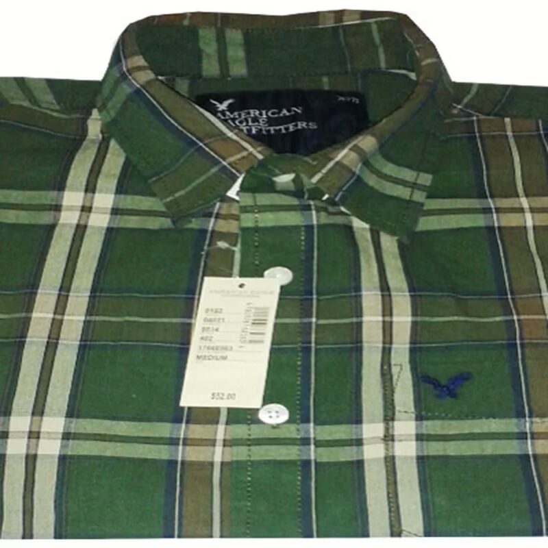 American Eagle Outfitters-Dark Green Check Shirt