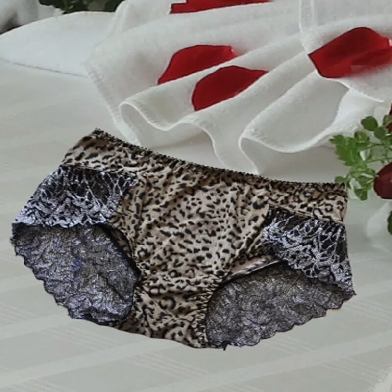 Enlifang Animal Print Lacy Bridal Brief Size L