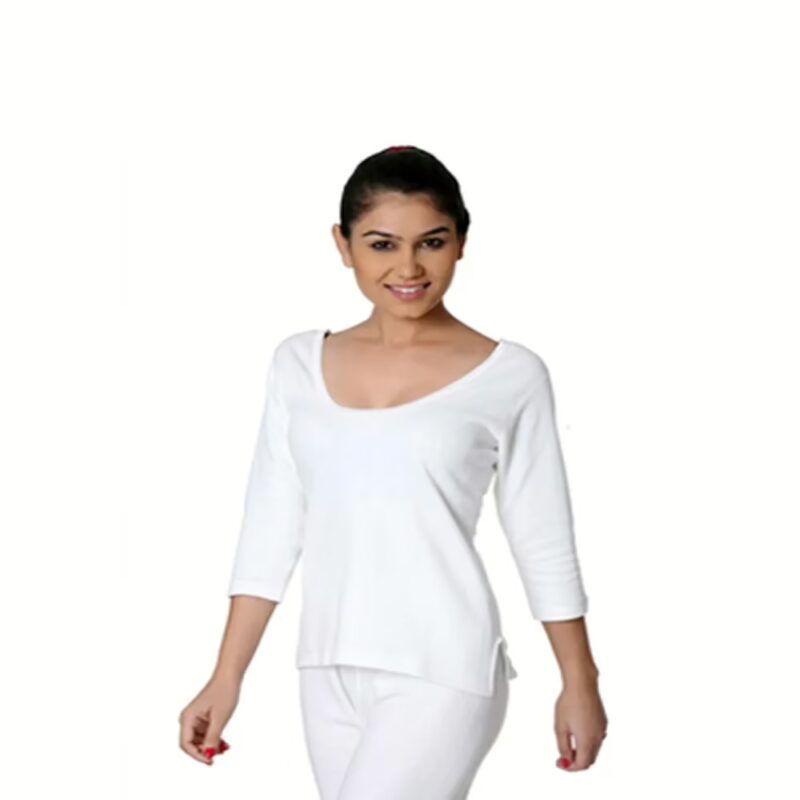 Exclusive Full Sleeve White Thermal Top
