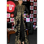 F3 Fashion Black Embroidered Anarkali Suit