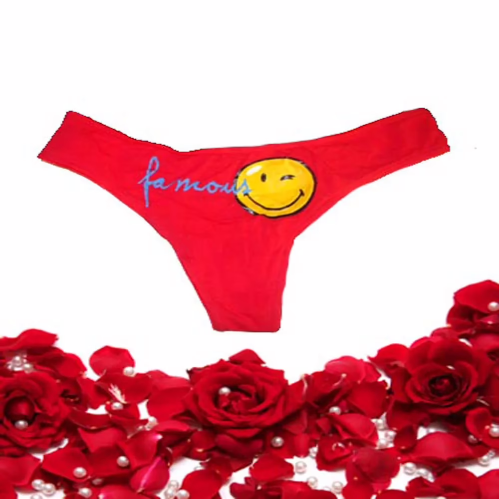 Famous Smiley Print Thong