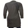 Flower Appliqué Nehru Collar Brown Buttoned Placket Woolen Kurti - Image 2