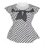 Stylish White & Black Polka Dotted Tie Top