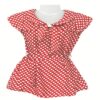 Stylish Red Polka Dotted Tie Top - Image 3