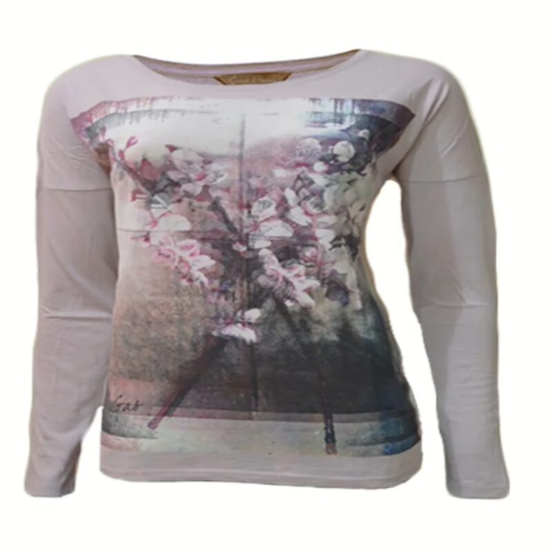 Gas Floral Print Full Sleeves Scoop Neck Top