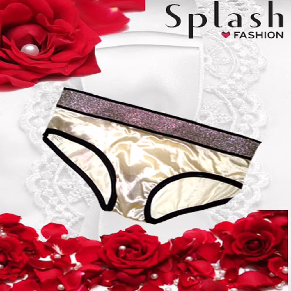 Glitter White Plain Shimmer Seamless Panties Brief